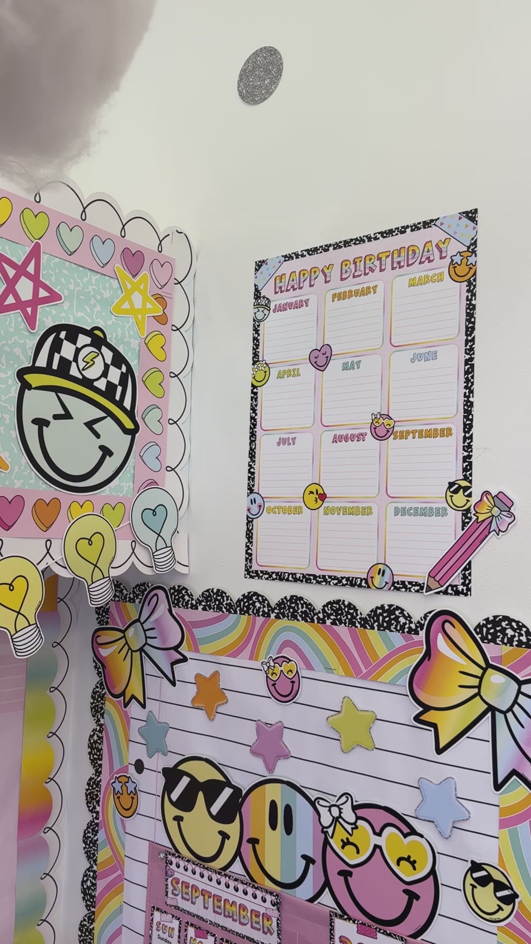 Rainbow pastel birthday chart 