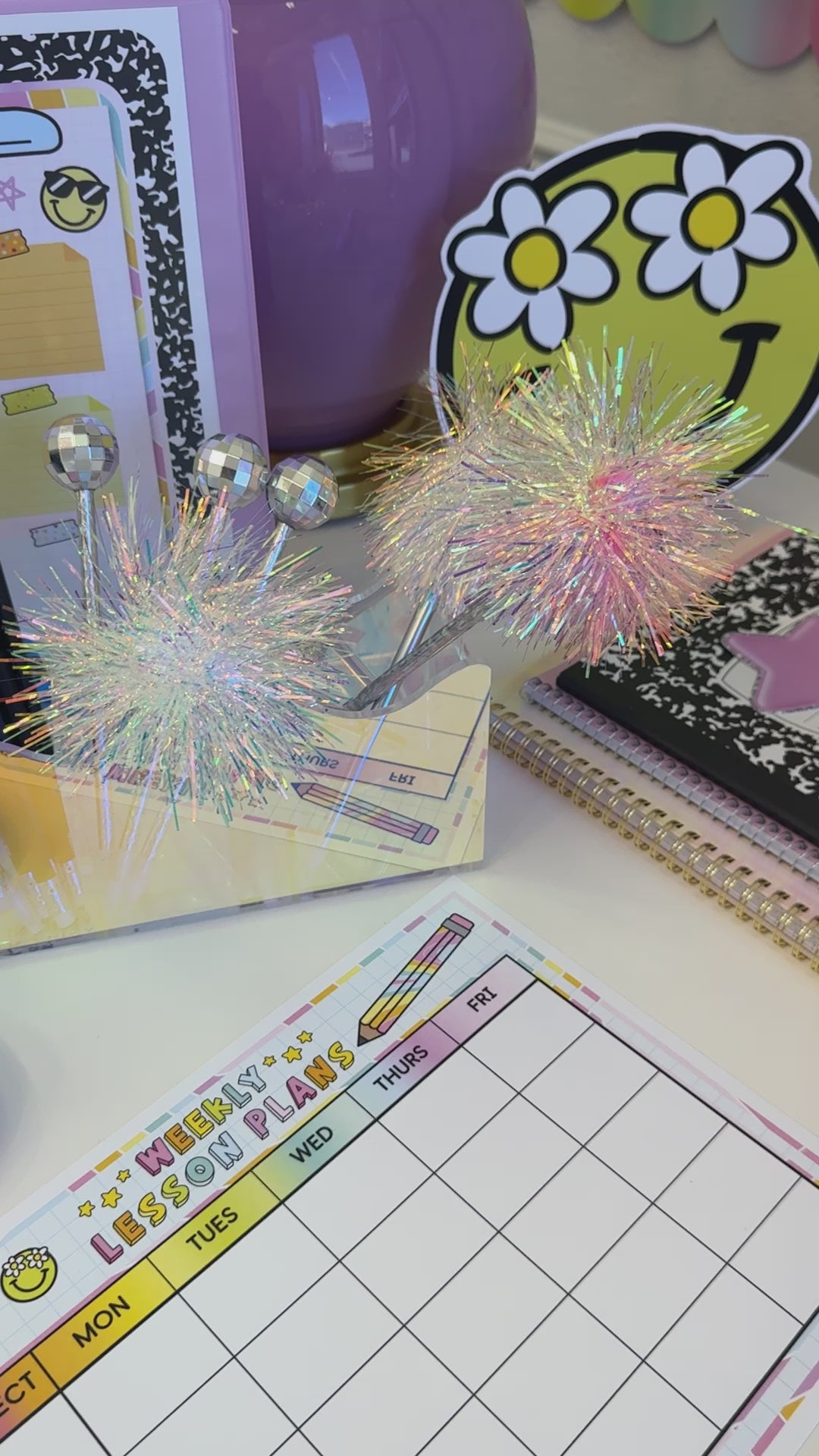 Rainbow pastel editable lesson plan templates 