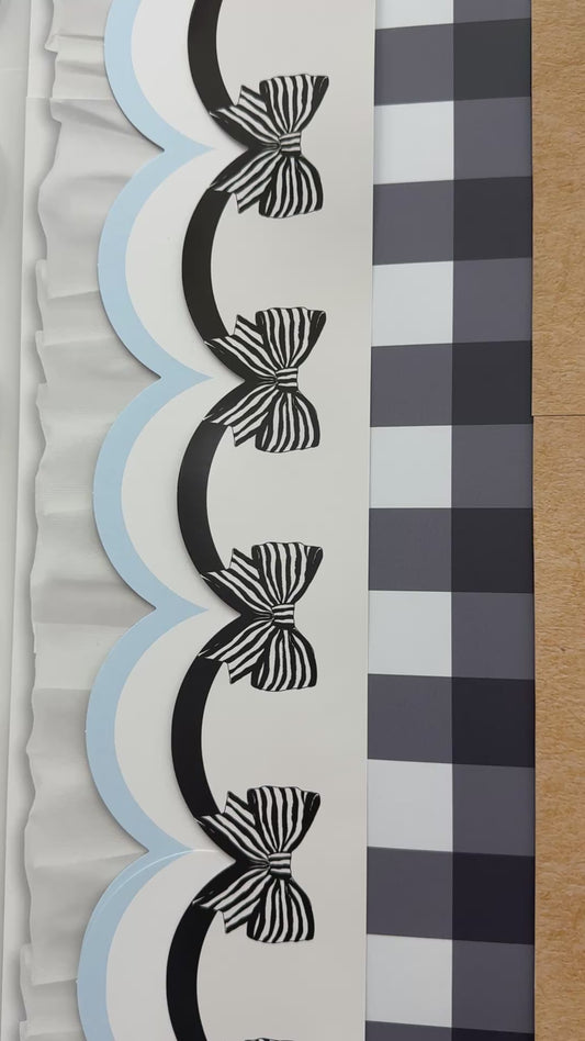 Classic Black and White Simply Sweet Bows Border | Simply Sweet