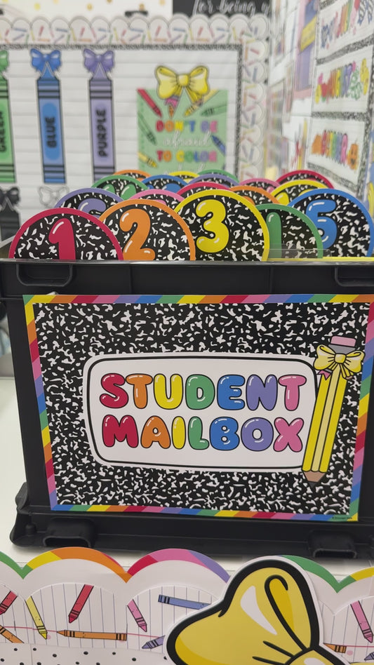Rainbow student mailbox 