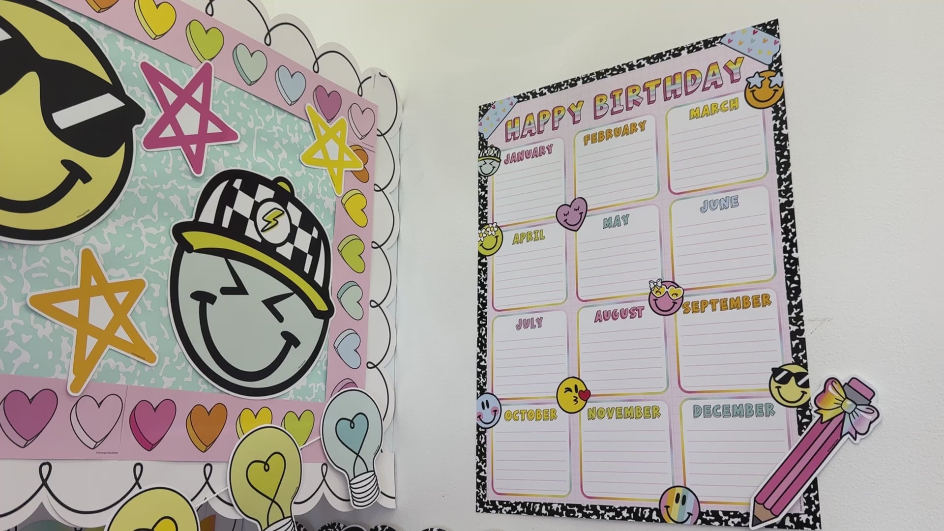 Rainbow pastel calendar topper emojis 