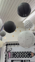 Load and play video in Gallery viewer, Black and white polka dot bow lanterns 
