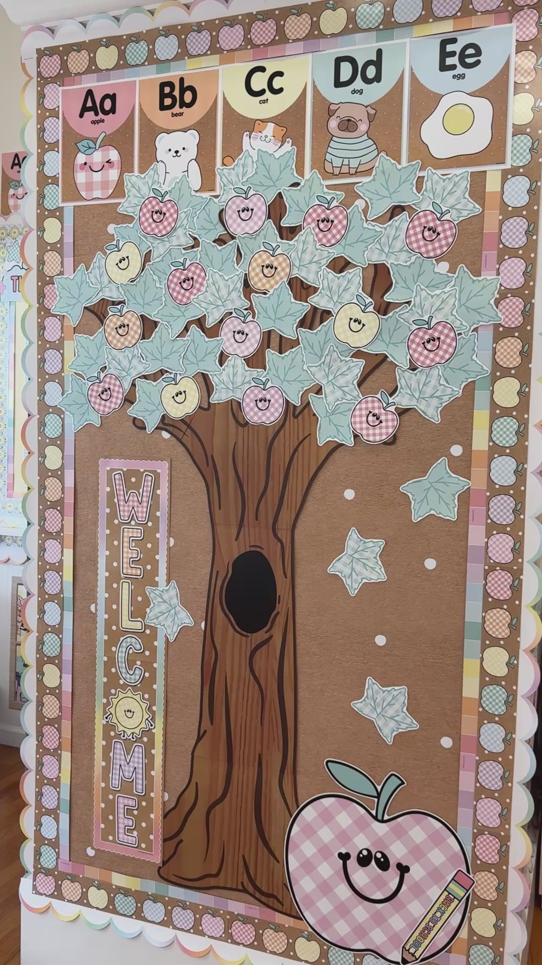 A year in pastel seasonal tree