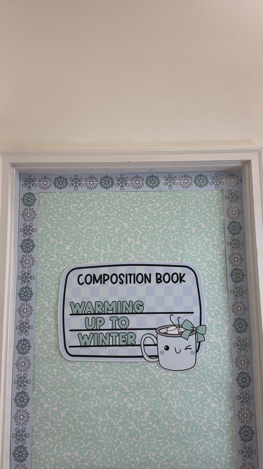 Winter Pre-Printed Door Decor Bulletin Board Set | Sweet Sips and Snowflakes