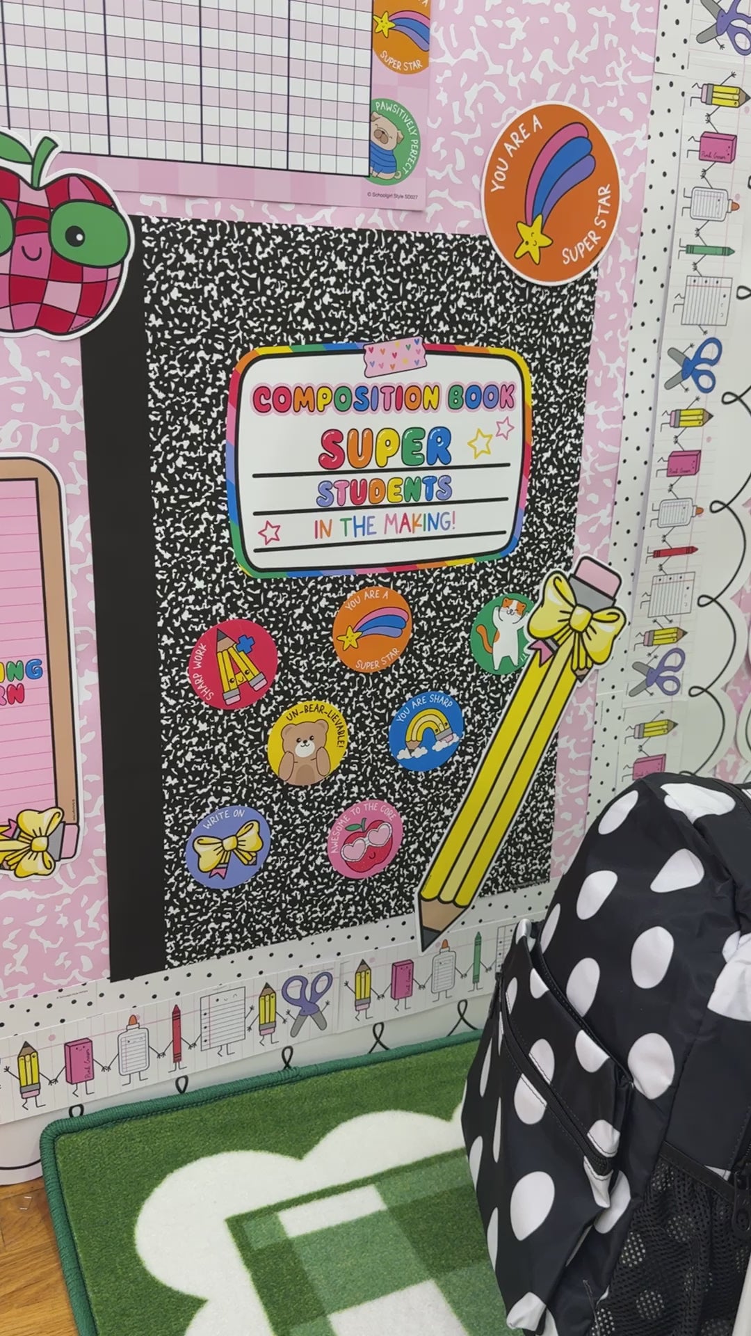 Bright rainbow classroom reward system cutouts 