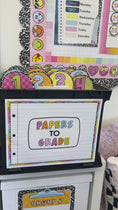 Load and play video in Gallery viewer, Rainbow pastel papers to grade folder and pencil classroom labels 
