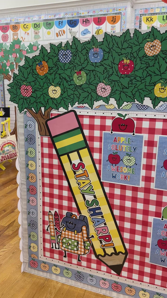 90s teacher apple tree door topper