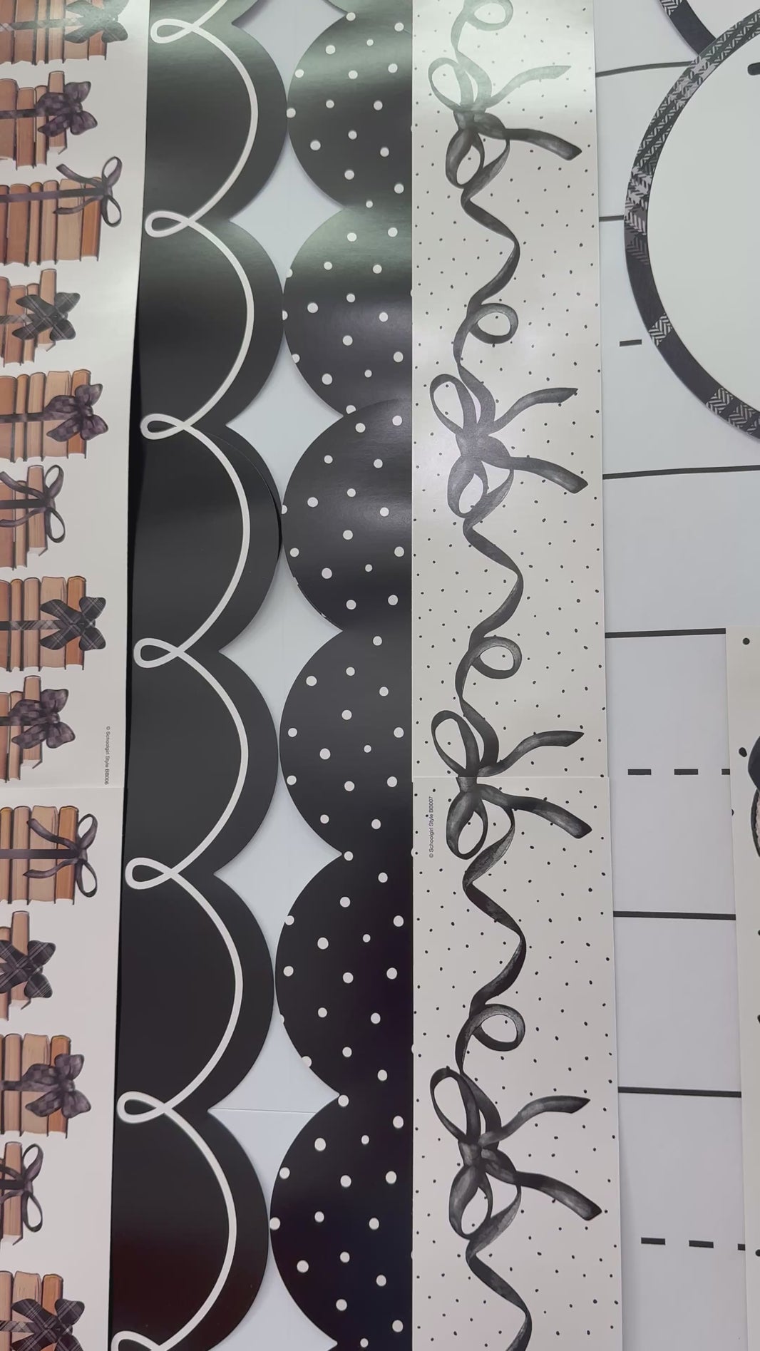 Black with white polka dots border 