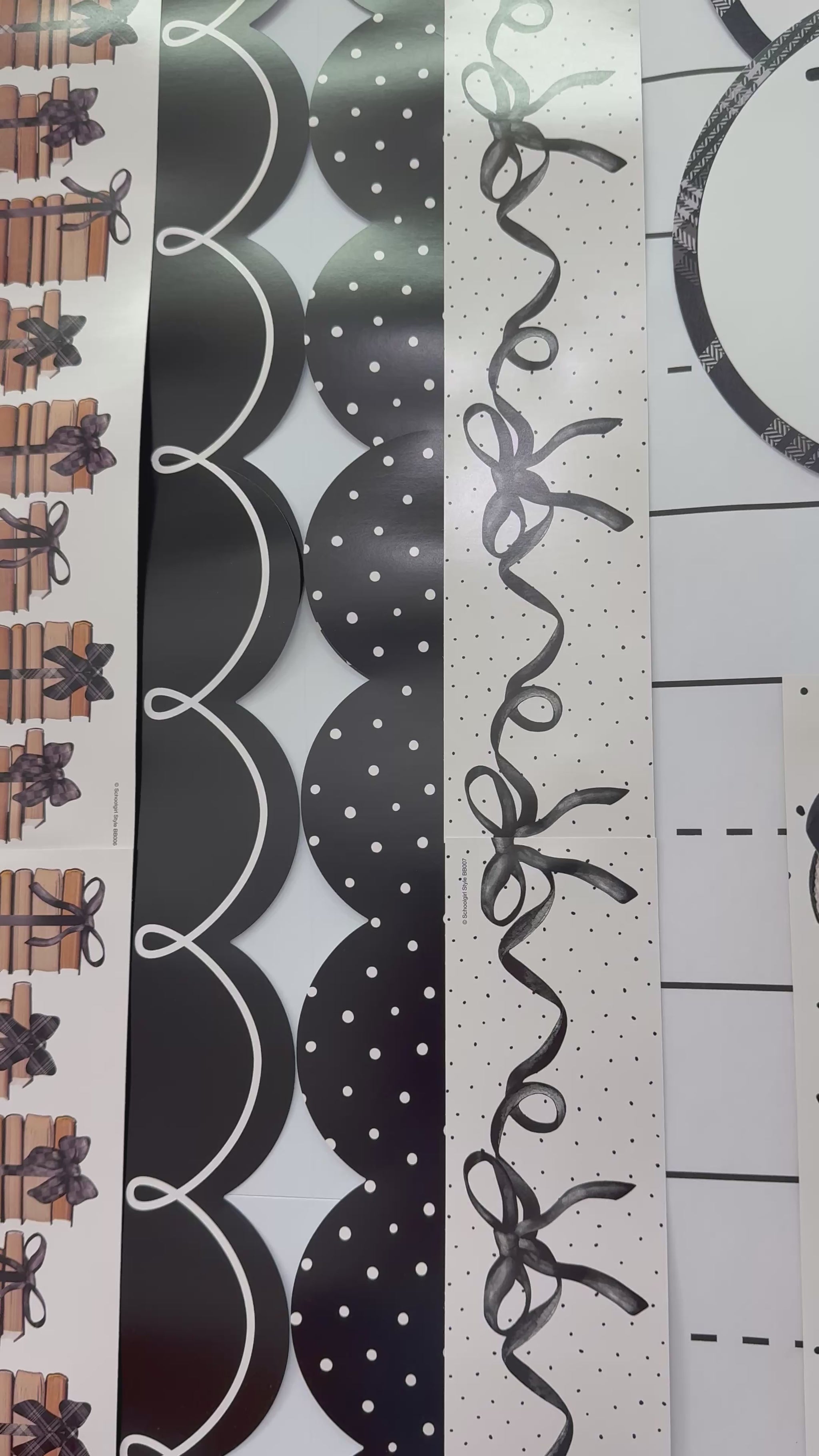 Black with white polka dots border 