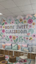 Load and play video in Gallery viewer, pretty in pastel floral classroom rug 
