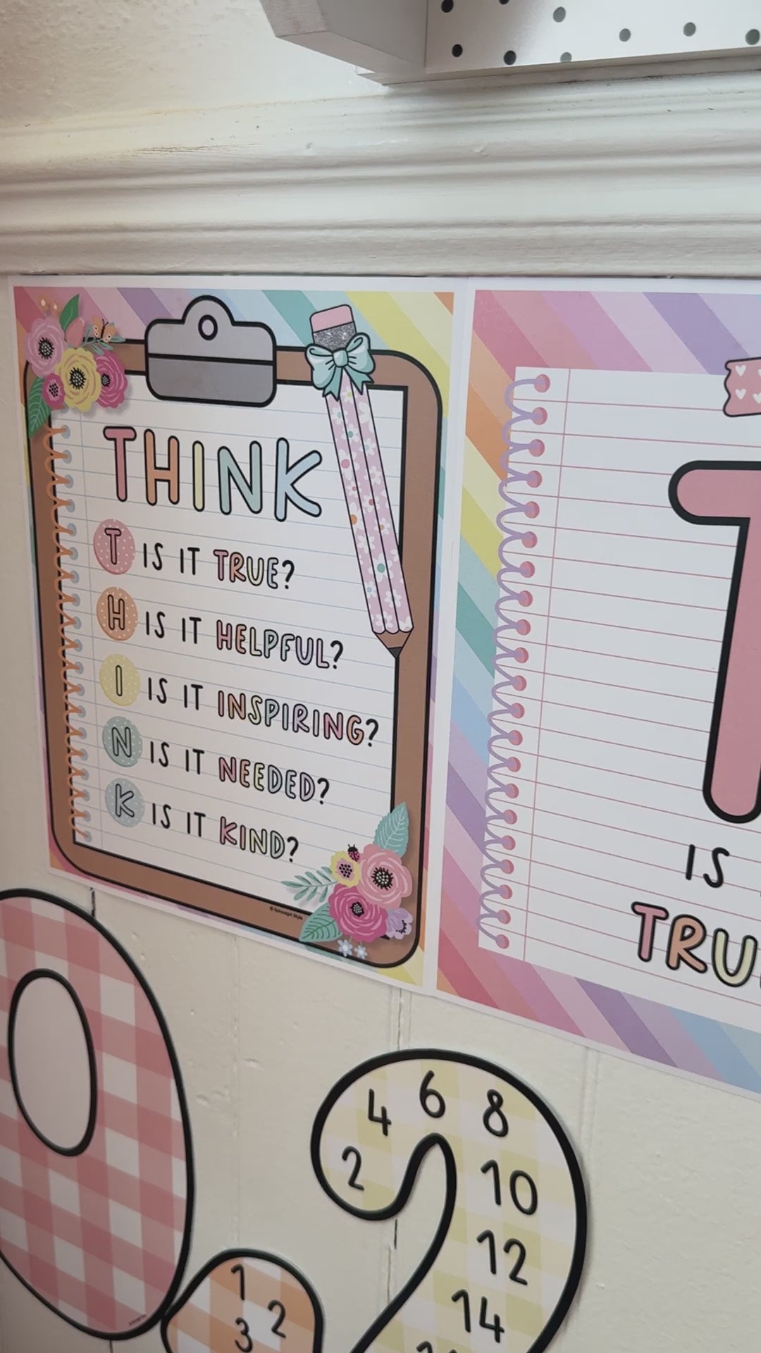 Pastel think classroom posters 