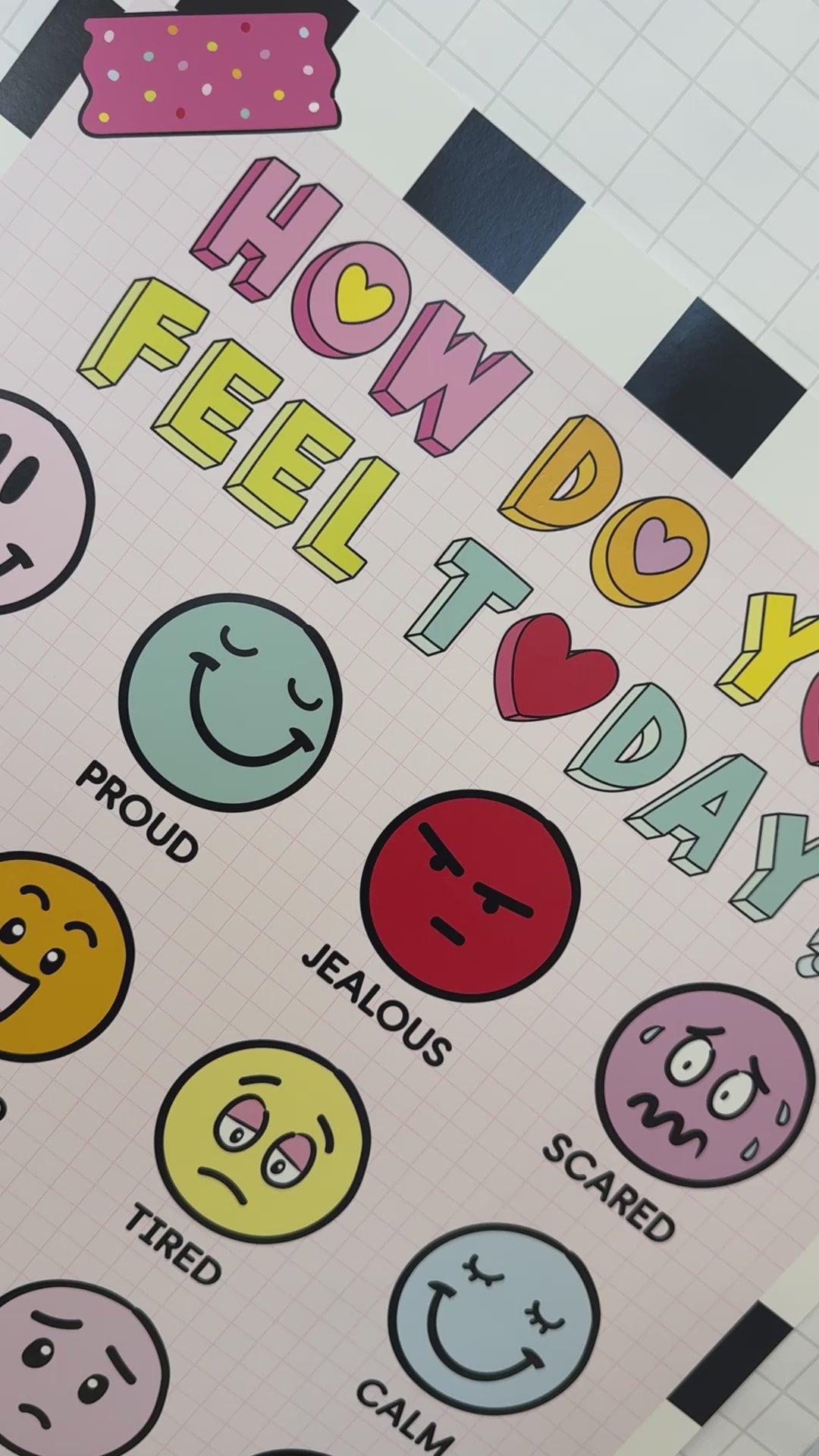 How do you feel today rainbow pastel poster 