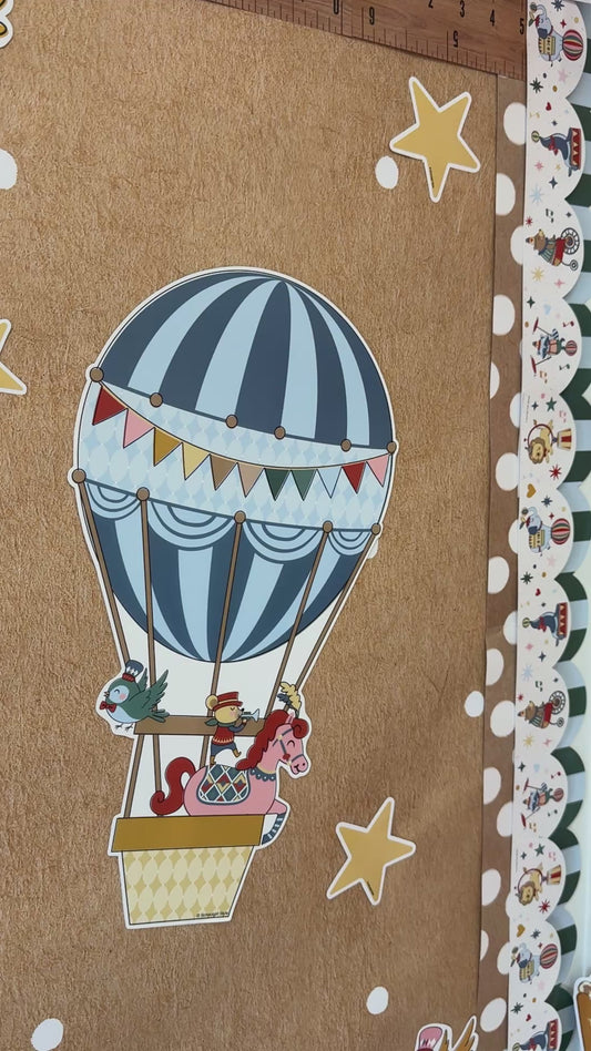 storybook circus hot air balloon cutouts