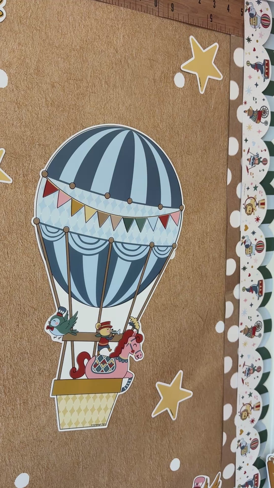 storybook circus hot air balloon cutouts
