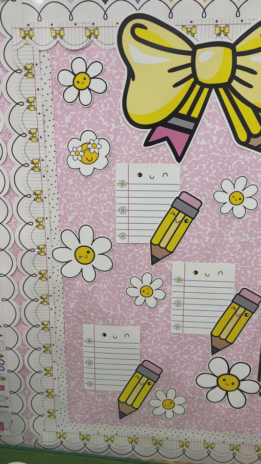 Yellow pencil bulletin board cutouts 