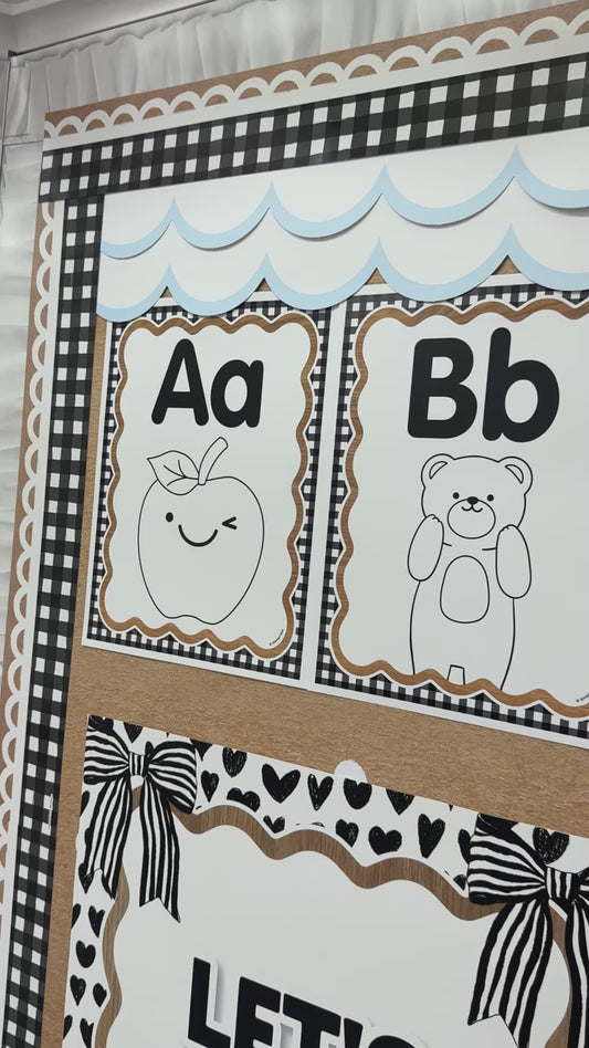 Printable Classic Black and White Alphabet Posters with Images | Simply Sweet