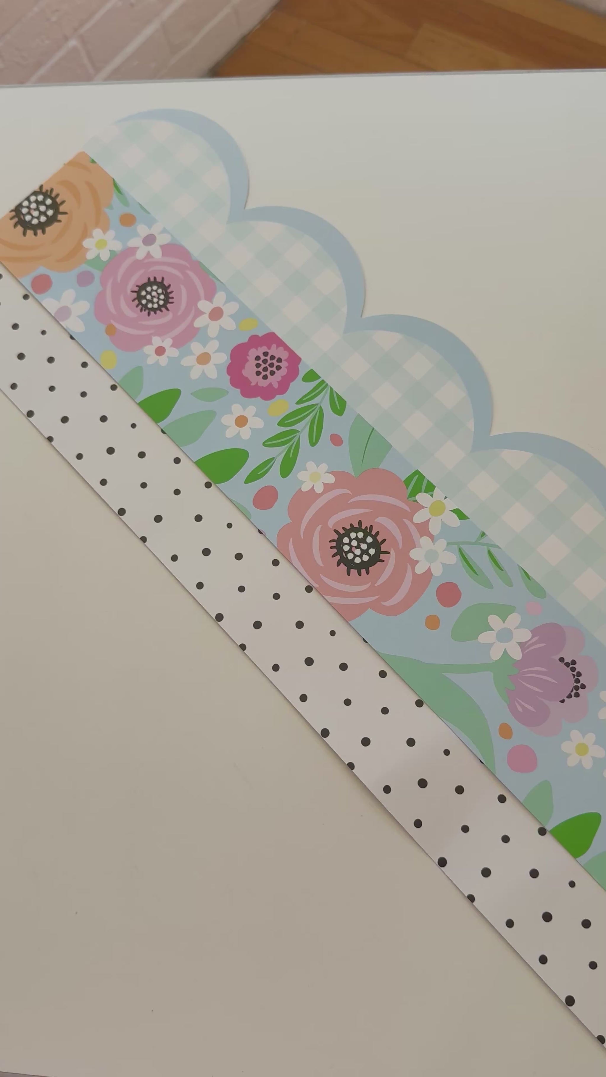 summer picnic gingham pastel border, knockout floral pastel border, dainty dot white and black border 