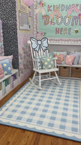 Load and play video in Gallery viewer, light blue gingham classroom rug 
