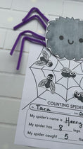 Load and play video in Gallery viewer, counting spider writing activity
