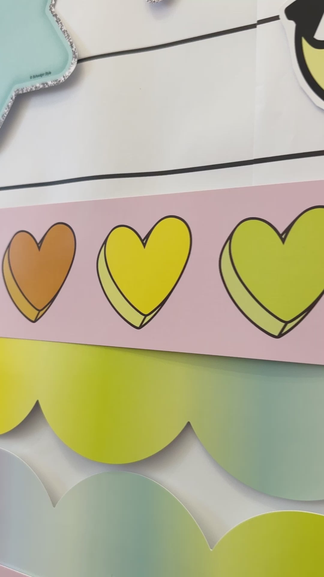 Cross my heart rainbow pastel bulletin board border 