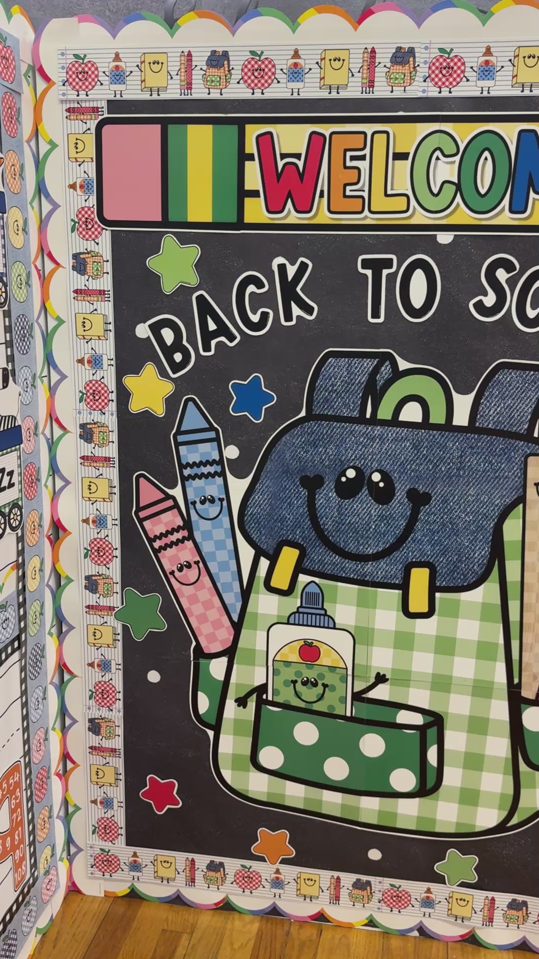 90s teacher welcome back to school seasonal bulletin board set 