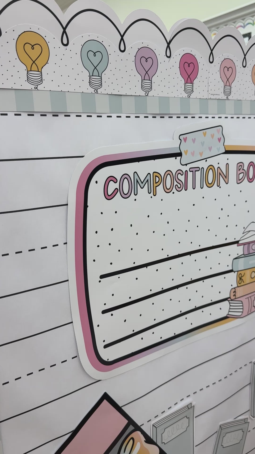 Boho pastel and polka dot composition notebook cutout 