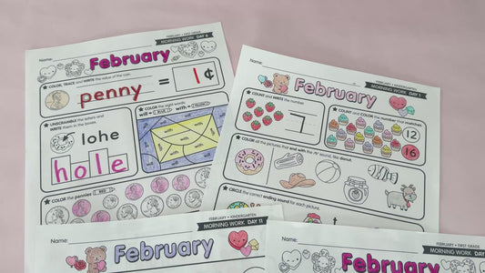 Printable Kindergarten February Daily Morning Work