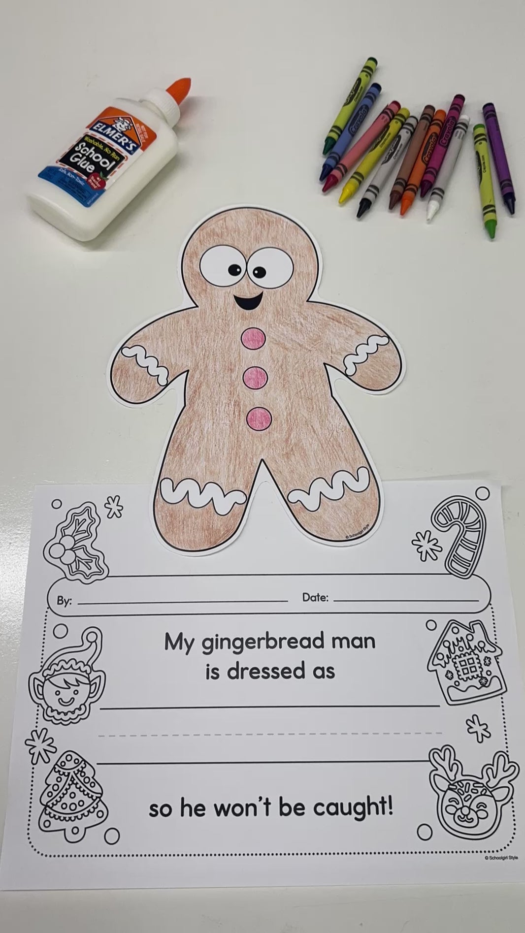 Printable December Gingerbread Men In Disguise Craft
