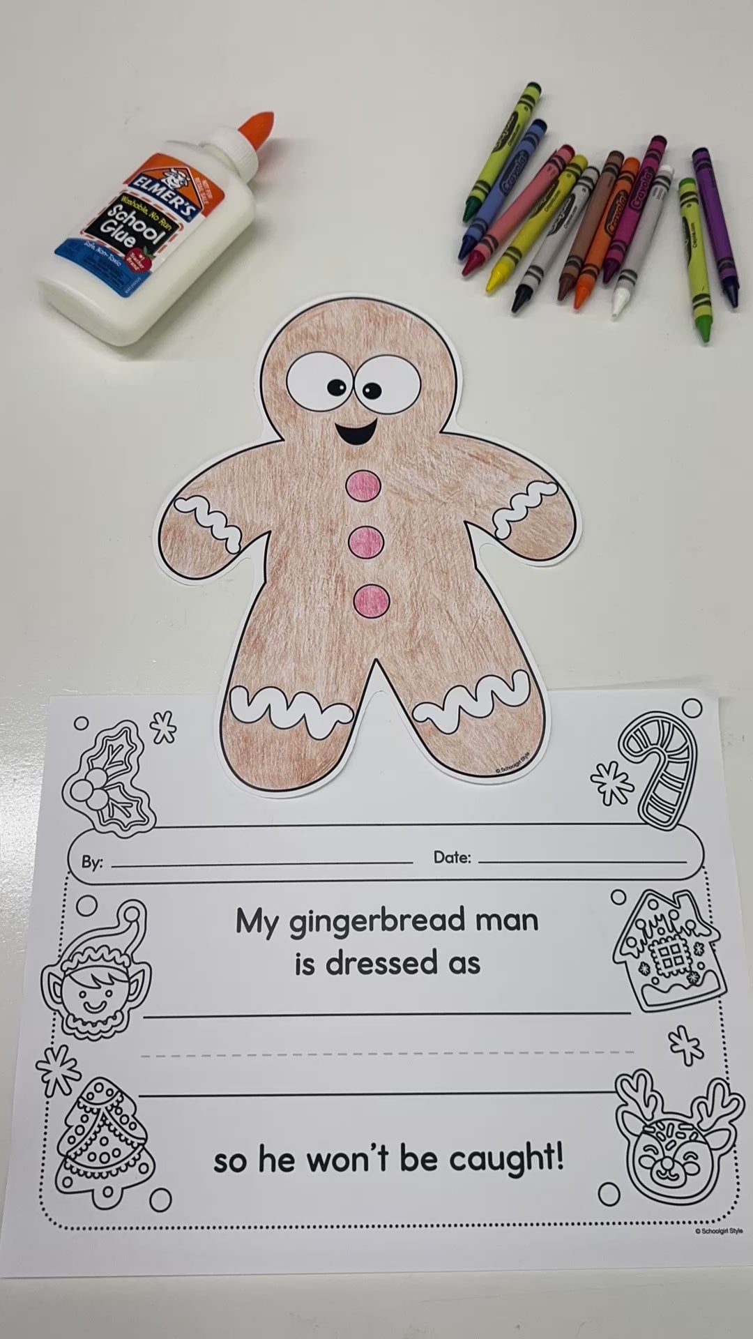 Printable December Gingerbread Men In Disguise Craft