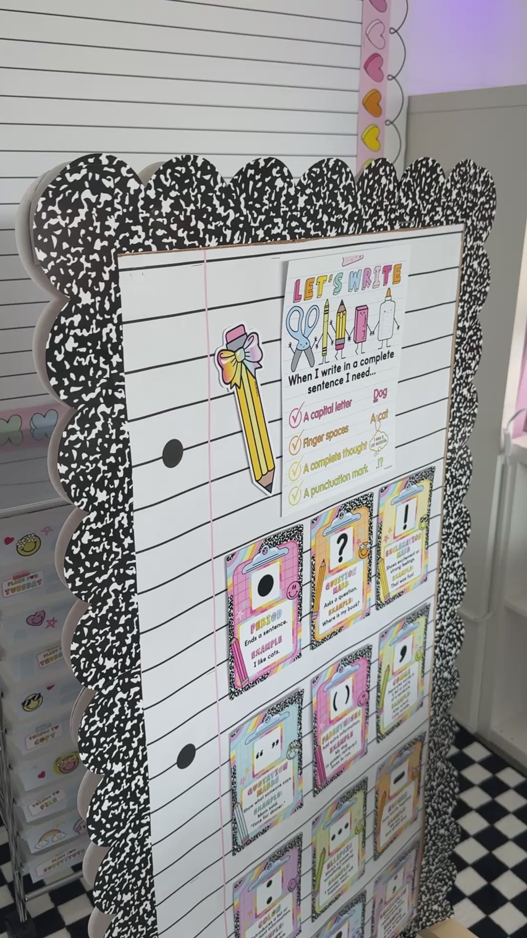 Rainbow let’s write poster 