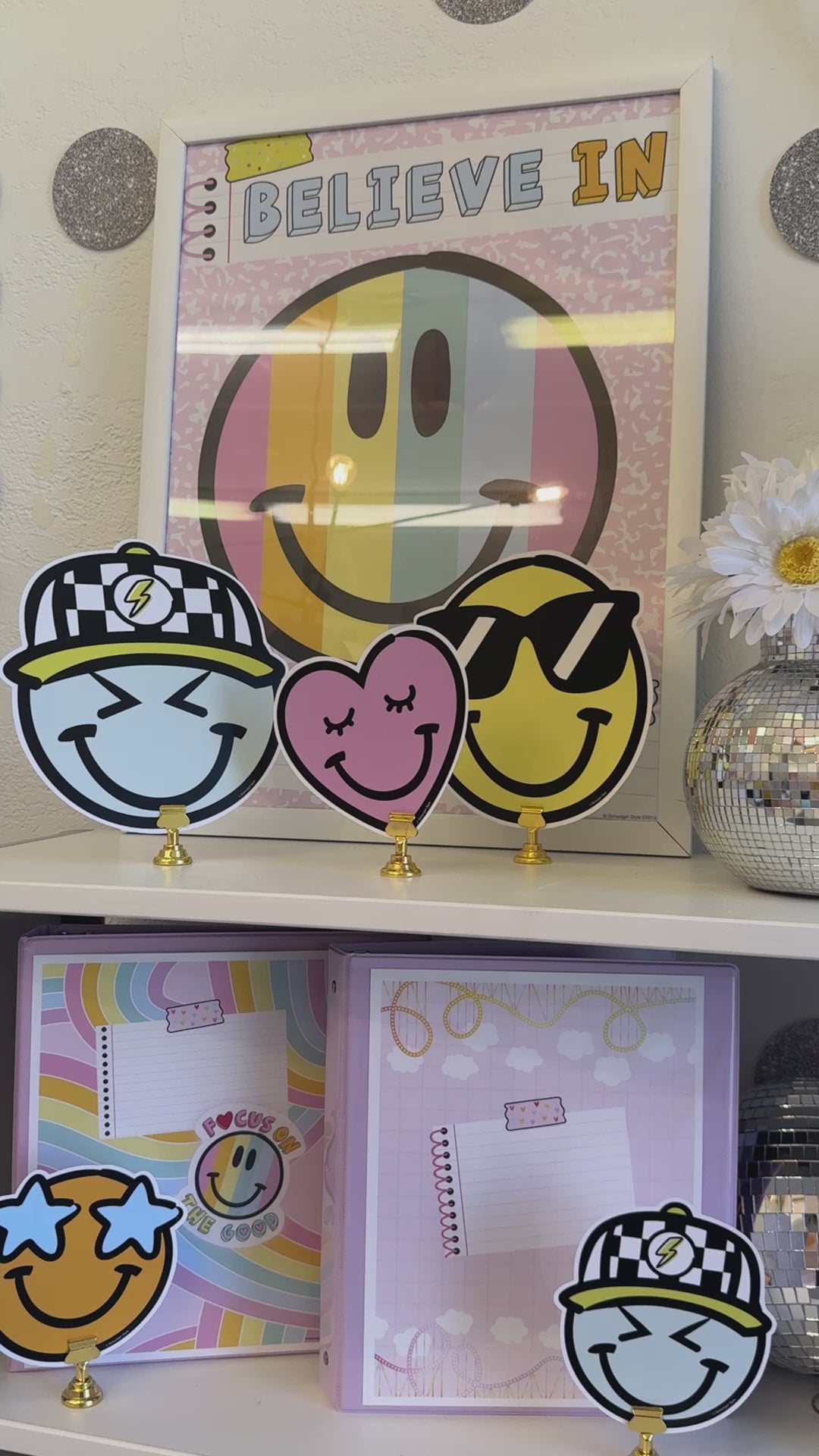 Printable rainbow pastel binder covers and spine