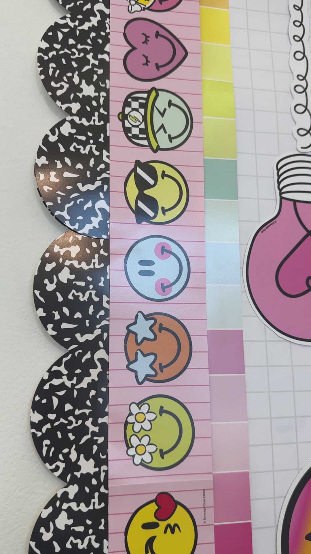 Lets be friends smileys rainbow pastel border 