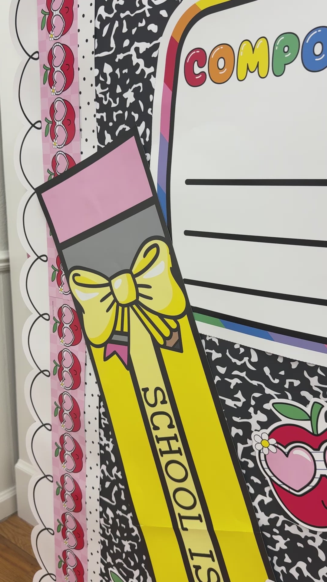 School is cool bright rainbow pencil statement piece 