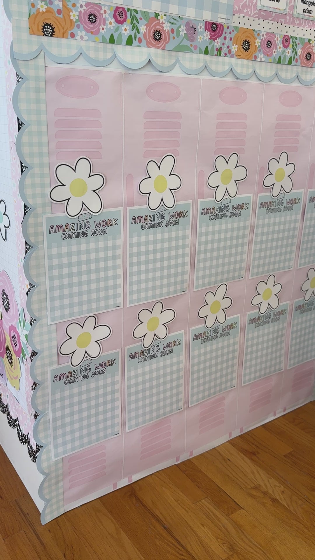 Printable pastel student work display 