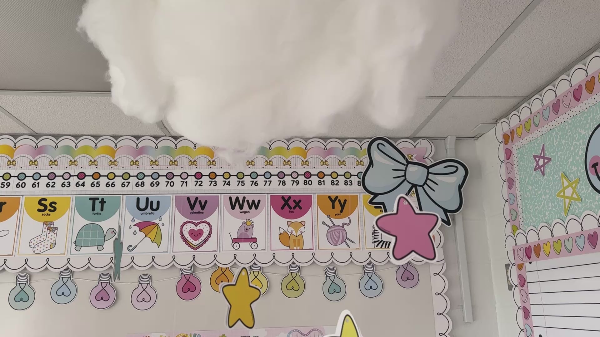 rainbow pastel calendar bulletin board 