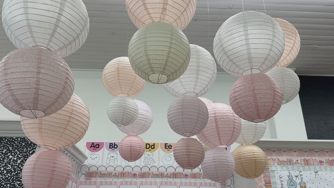 Boho pastel alphabet card with letters and pictures 