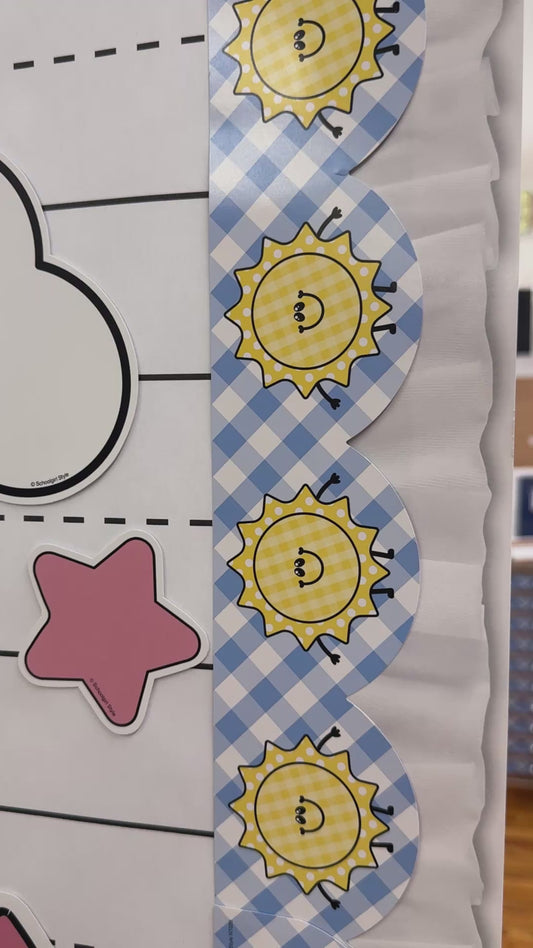 90s teacher sunshine scallop border
