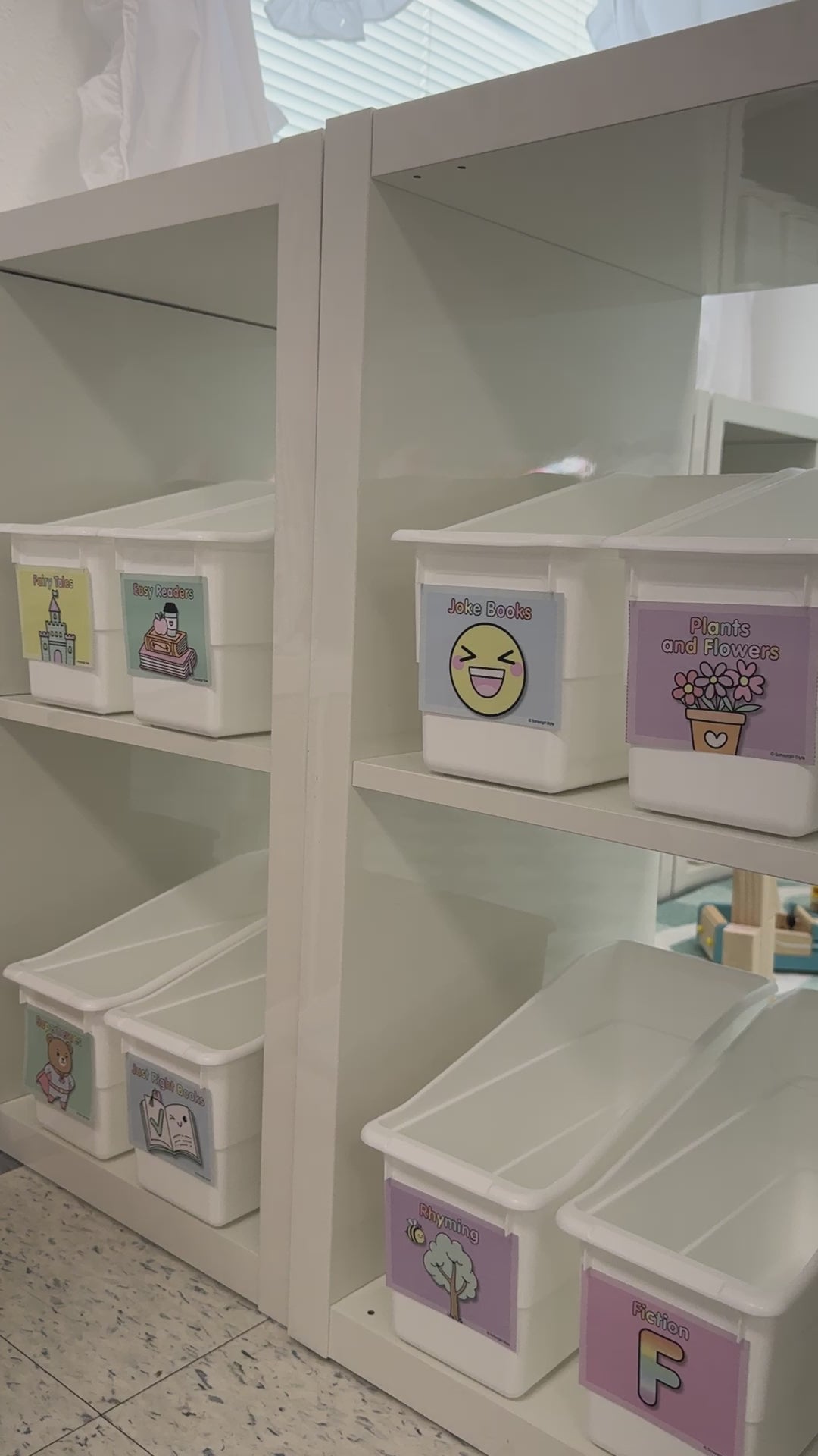 printable pastel classroom library labels and posters  