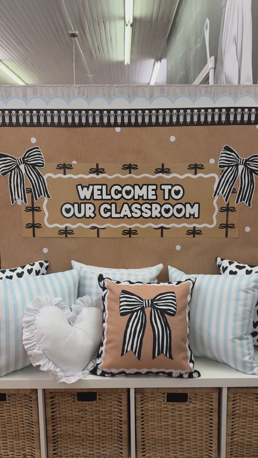 simply sweet classic black and white hello door topper