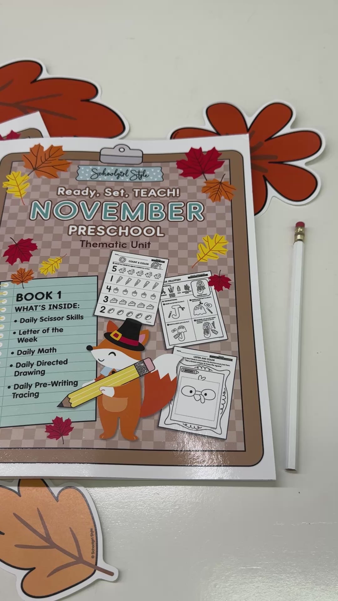 Printable Preschool November Thematic Unit Bundle