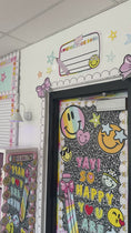 Load and play video in Gallery viewer, Rainbow pastel classroom door decorations 
