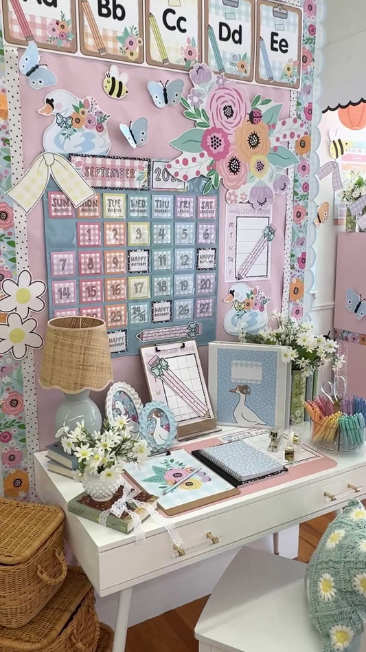 pastel swans bulletin board cutouts 