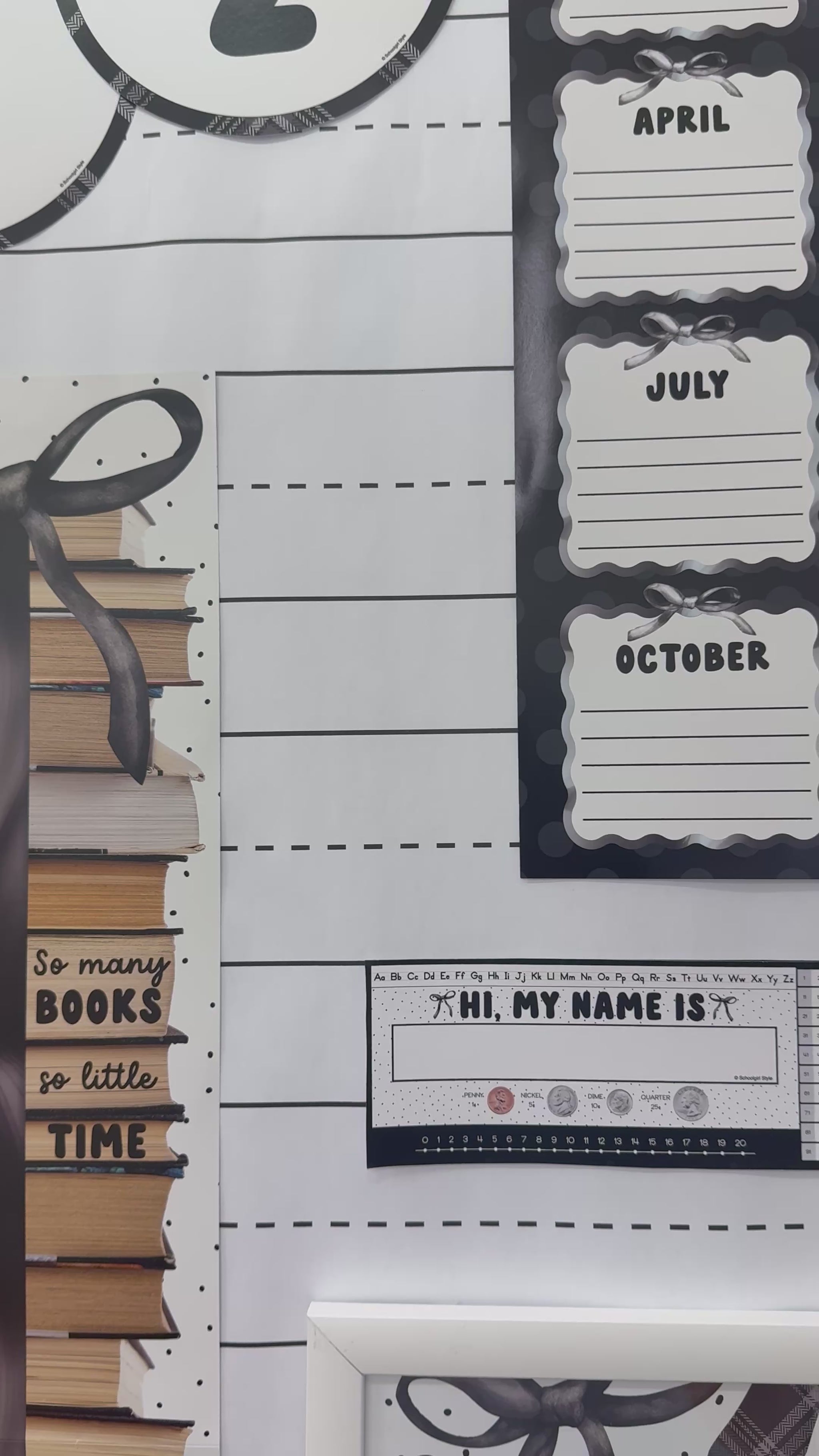 Black and white handwriting bulletin board paper 