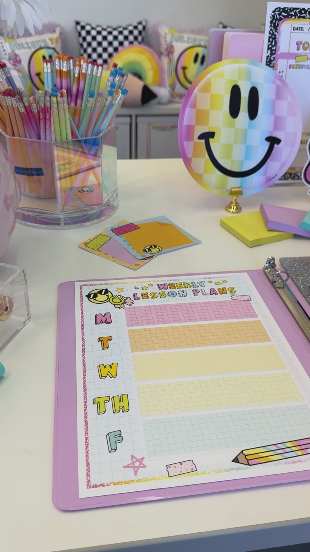 Rainbow pastel editable teacher forms 