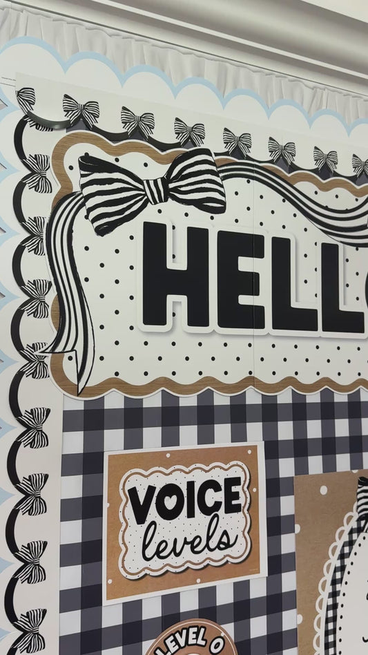 Classic Black and White Hello Door Topper  | Simply Sweet