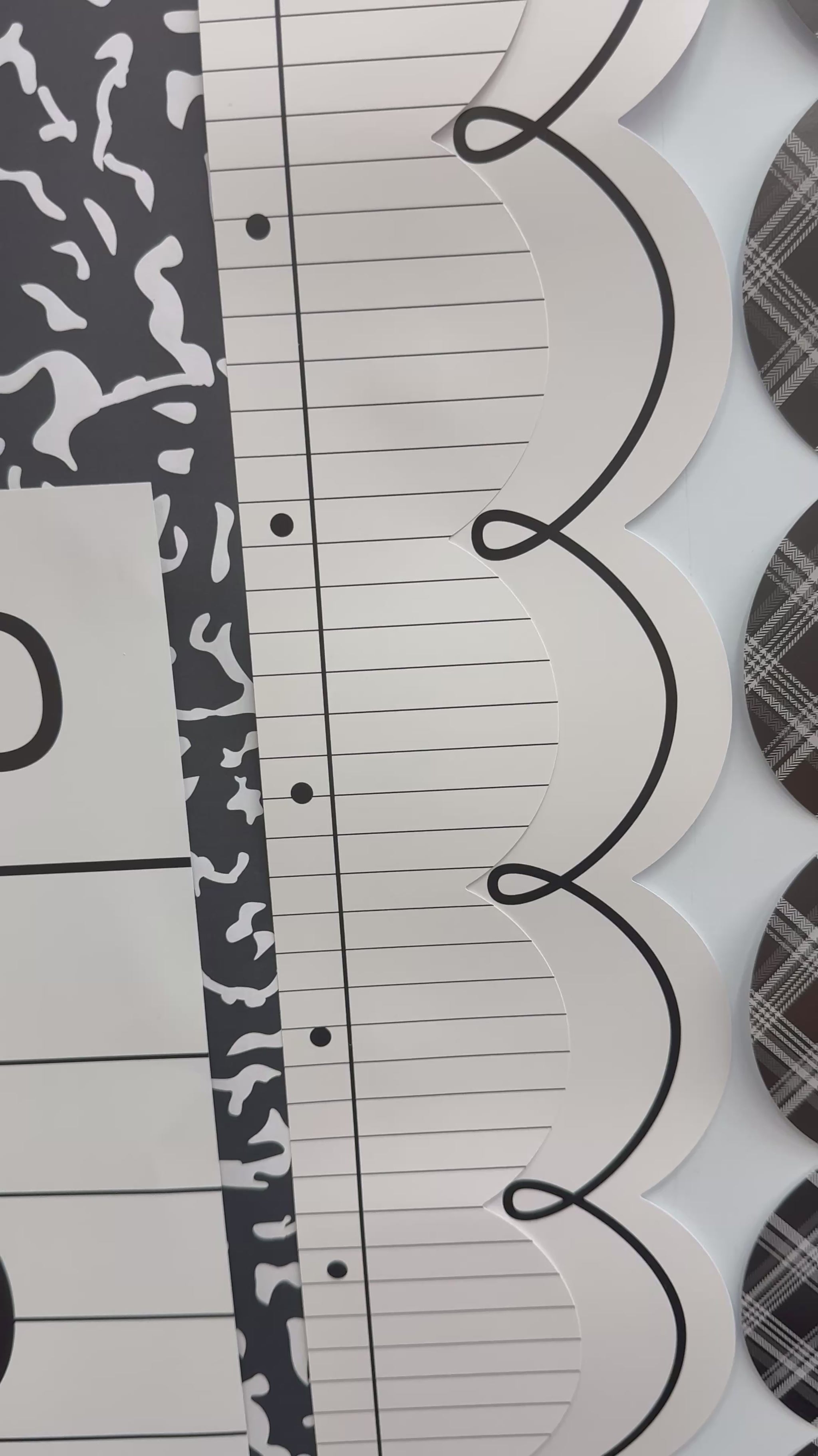 Black and white notebook paper border