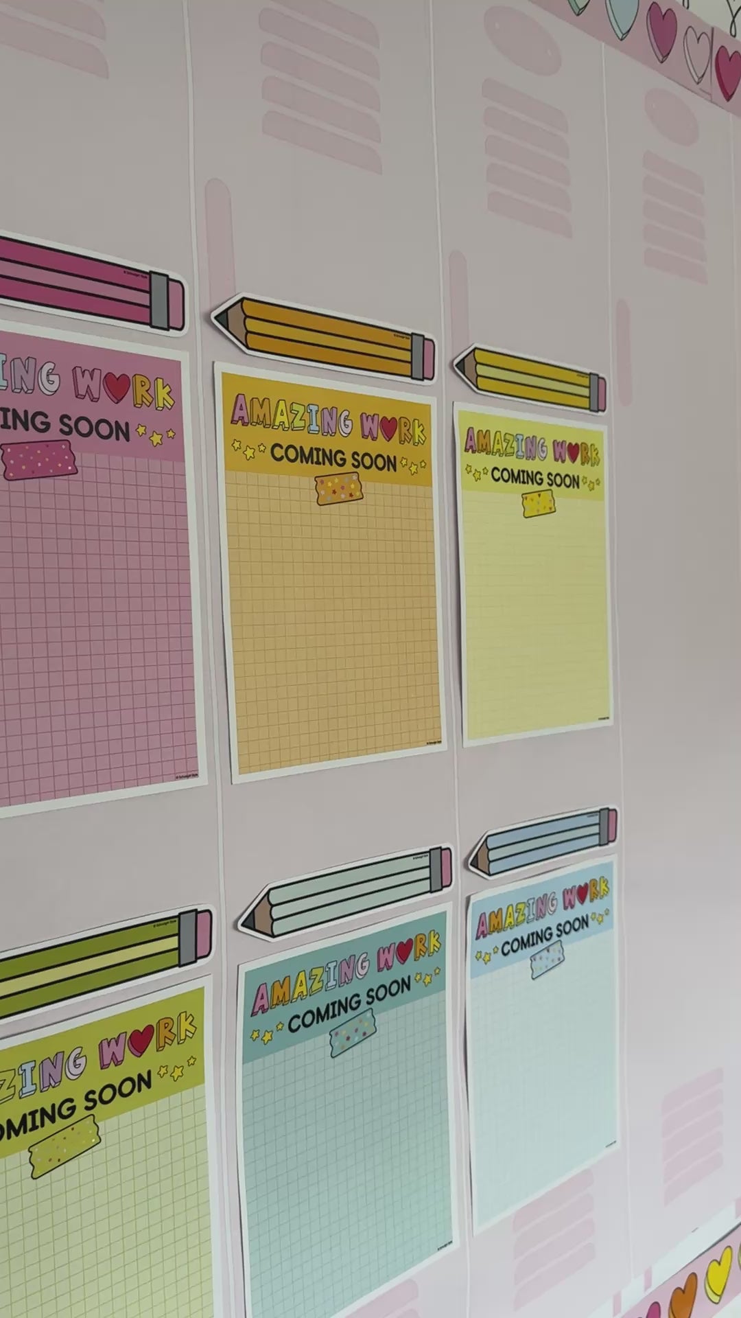 rainbow pastel pencils bulletin board cutouts 