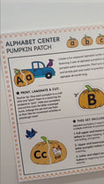 Load and play video in Gallery viewer, Printable Preschool October Alphabet Center Activities
