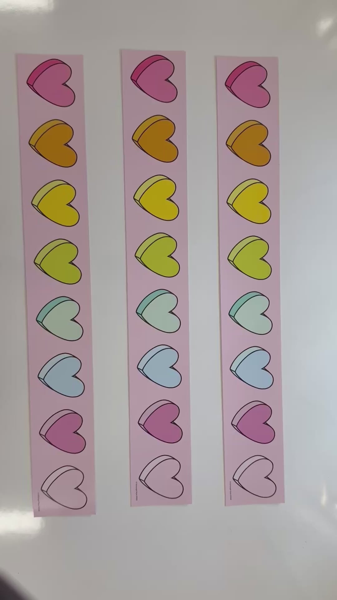 Rainbow pastel hearts border 