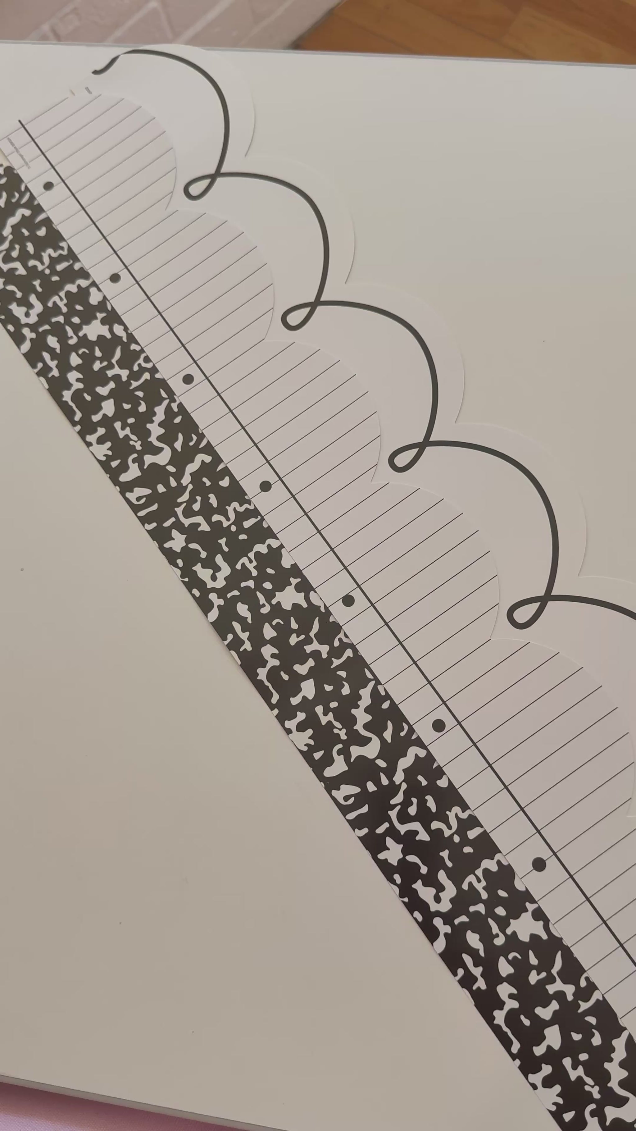 Favorite white border, love letter notebook paper border, senior year composition notebook border 